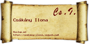 Csákány Ilona névjegykártya